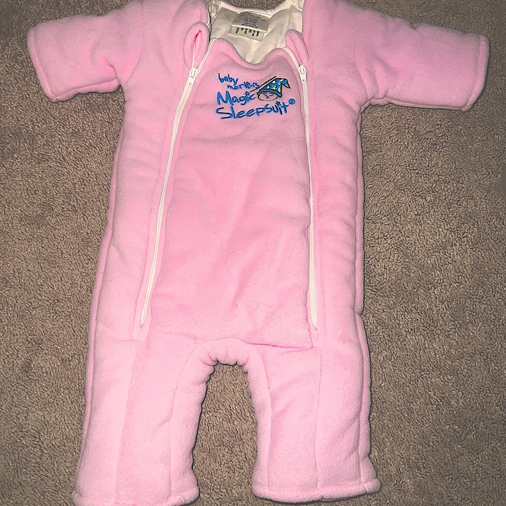 Baby Merlin's Magic Sleepsuit - Swaddle Transition Product - Microfleece pink
